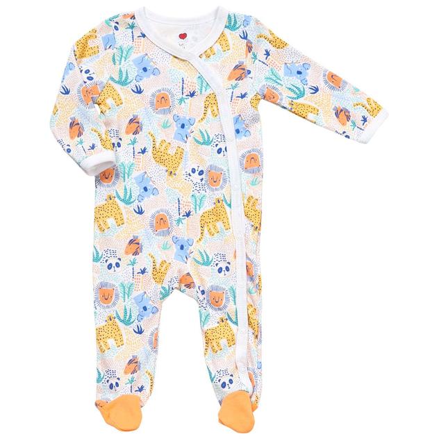 Baby Unisex (NB-9M) Mini Hop Abstract Zoo Animals Footie Pajamas