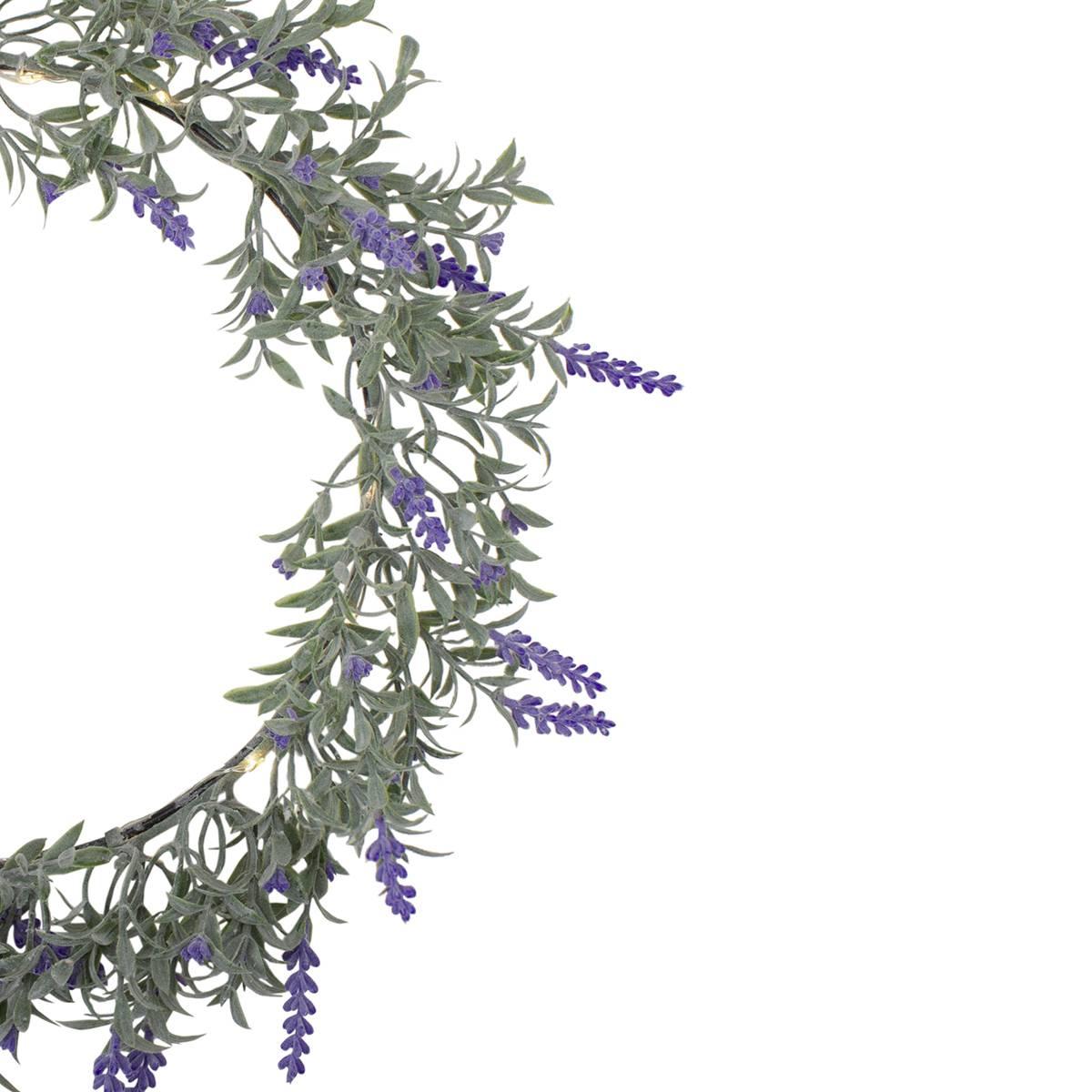 Northlight Seasonal Pre-Lit Battery Operated Lavender Wreath