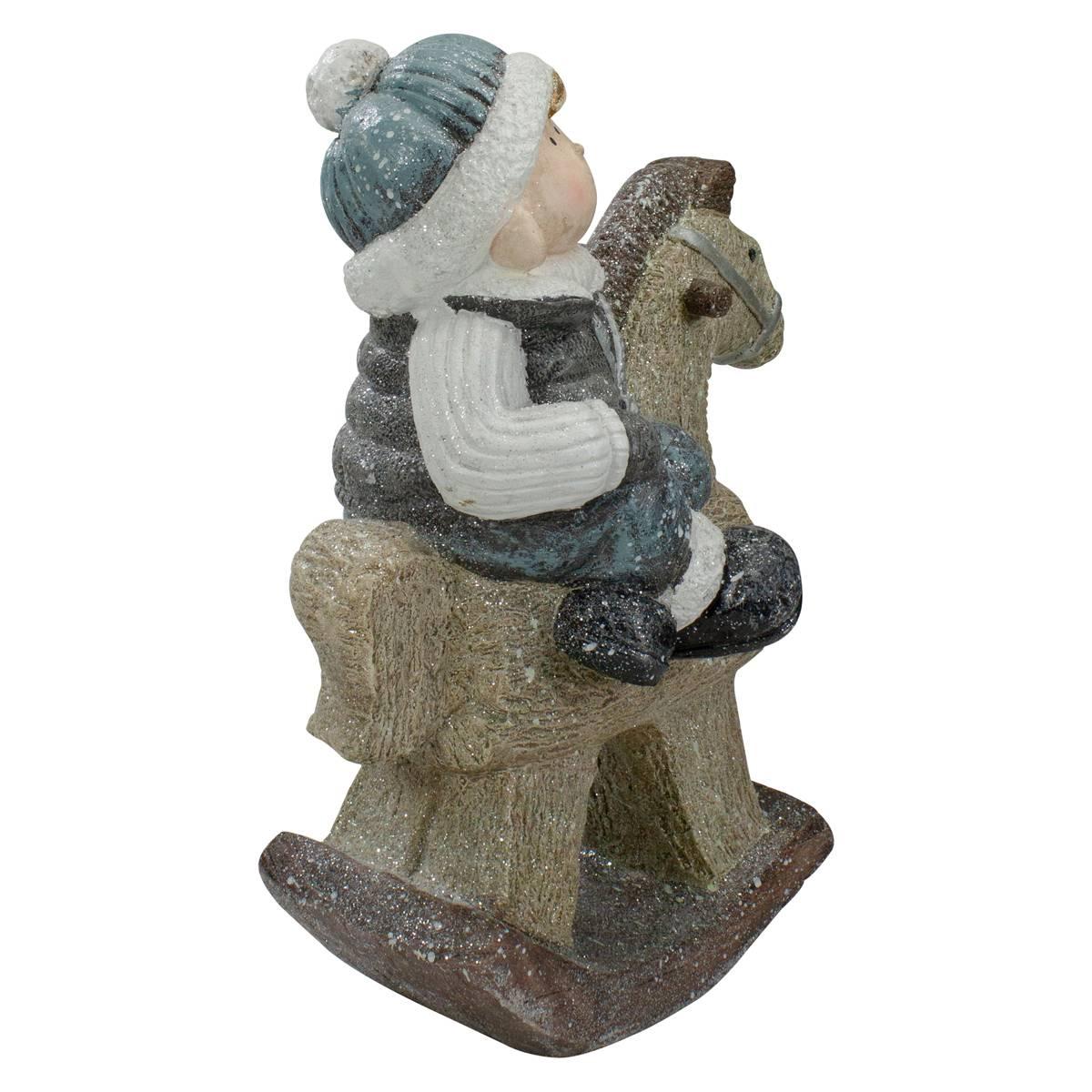 Northlight Boy on Rocking Horse Christmas Figure