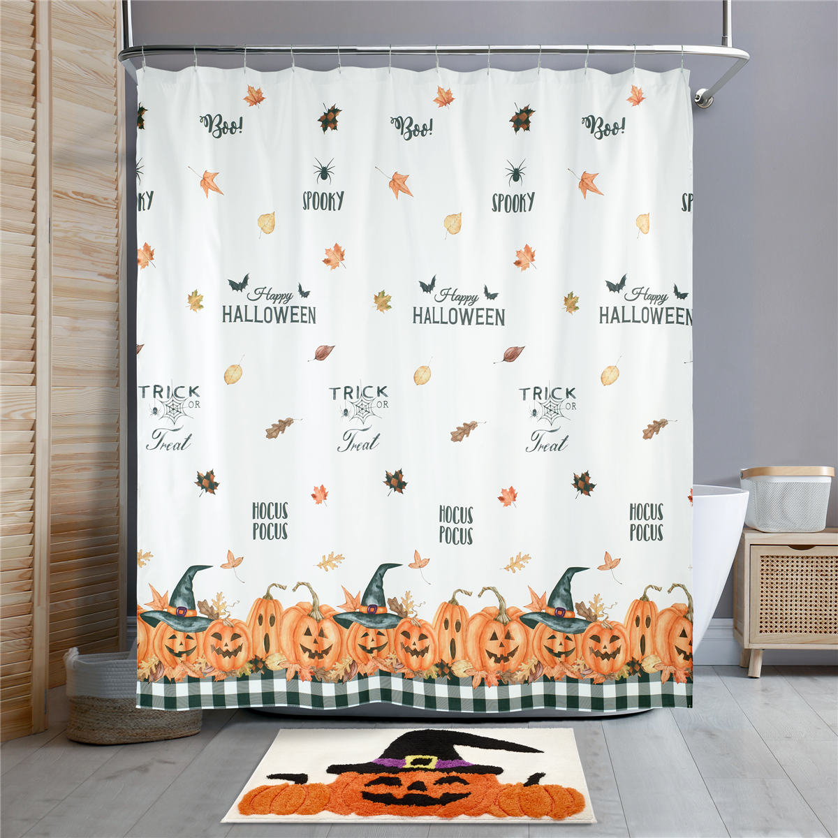 Avanti Pumpkin Patch Halloween Shower Curtain