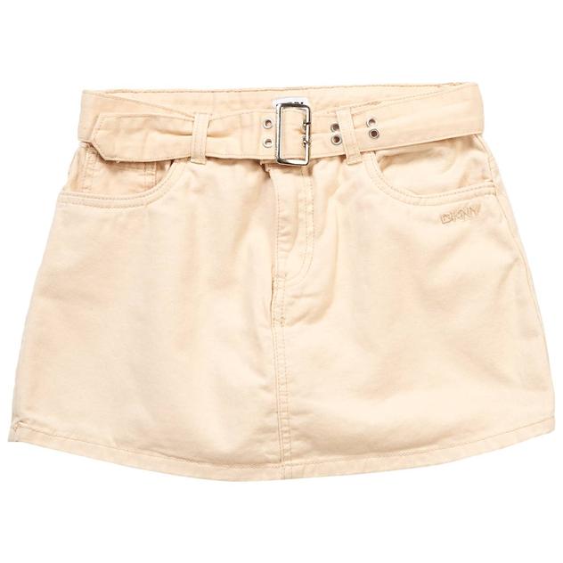 Girls (7-14) DKNY Denim Skort with Grommet Belt
