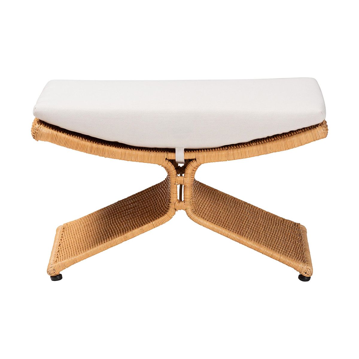 bali & pari Reya Natural Rattan Footstool
