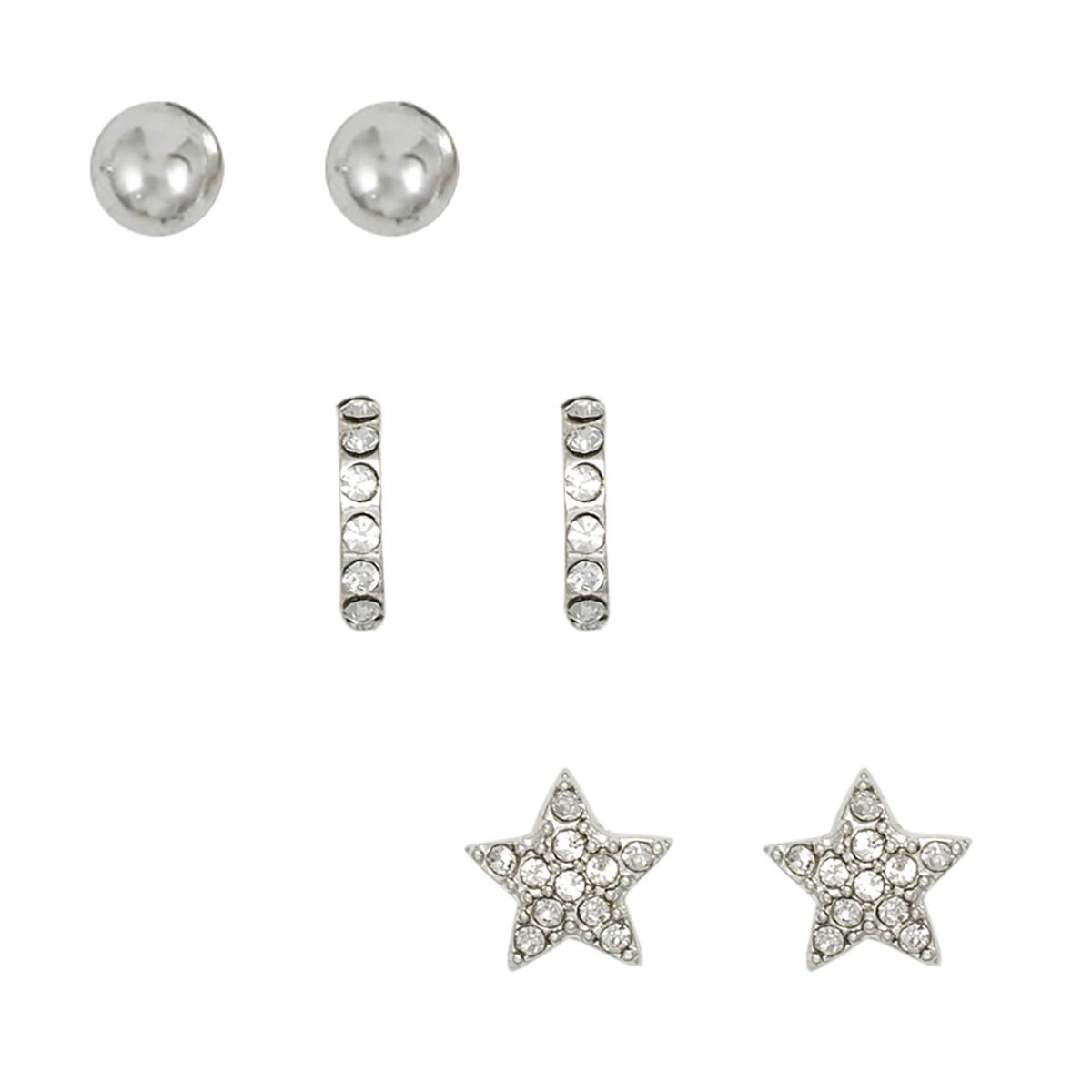 Freedom Three Set Crystal Trio Post Stud Earrings