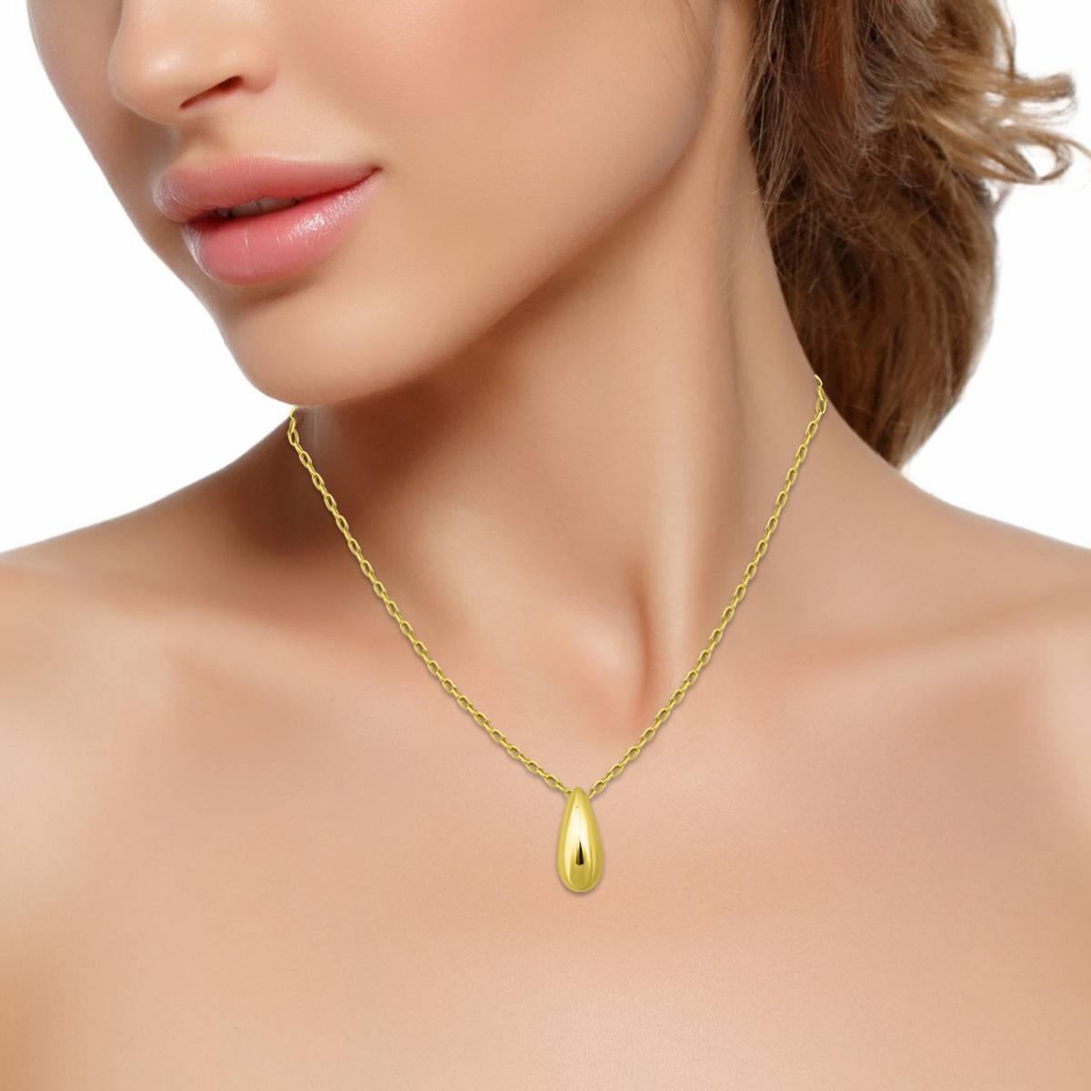 Designs by FMC Gold over Sterling Silver Teardrop Slide Necklace