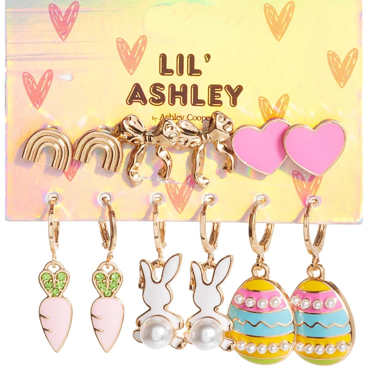 Kids Lil Ashley 6pr. Gold-Tone Playful Stud & Hoop Earrings