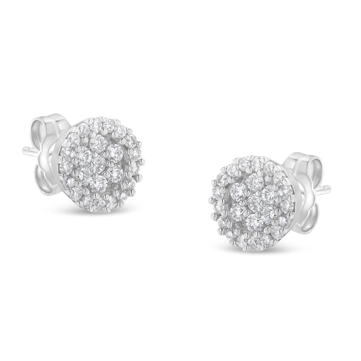 Diamond Classics(tm) 1/2ctw. Diamond Floral Cluster Stud Earrings