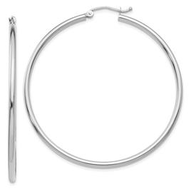 Gold Classics(tm) 14kt. White Gold 55mm Tube Hoop Earrings