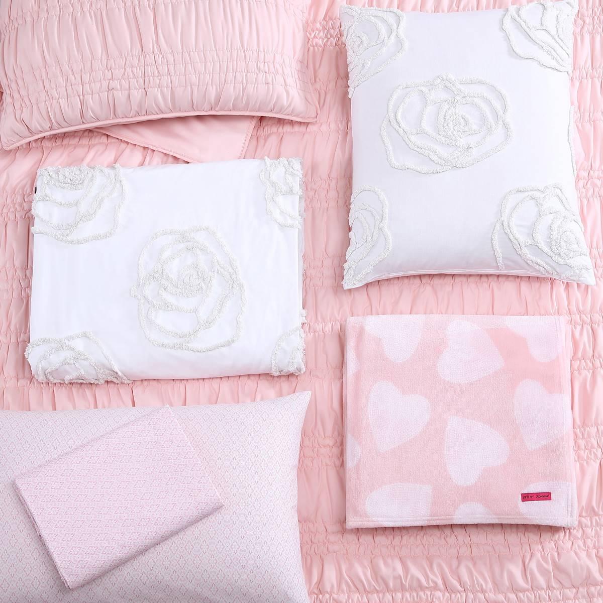 Betsey Johnson Rambling Rose Cotton White Duvet Set