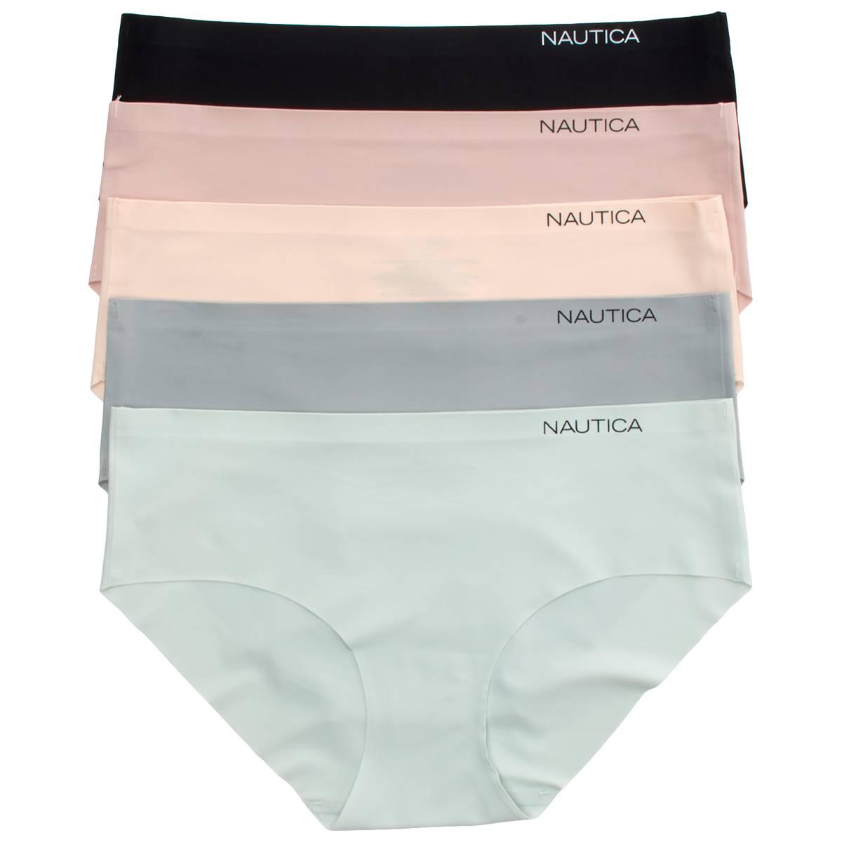 Womens Nautica 5pk. Raw Cut Leg Laser Hipsters - NT8701-5PKD