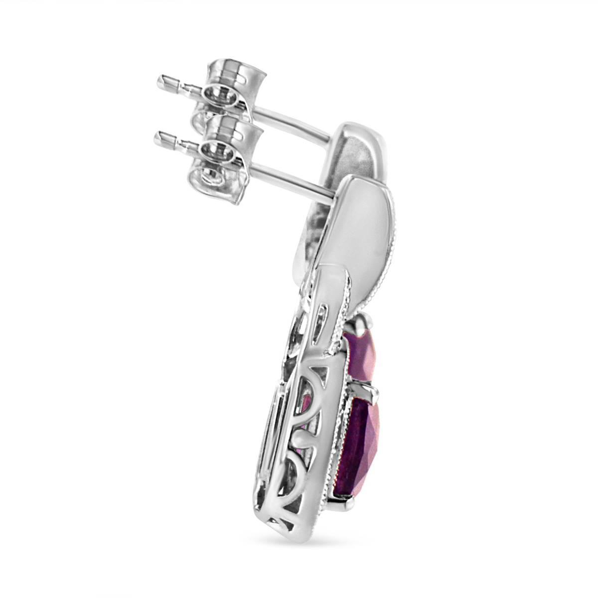 Haus of Brilliance Amethyst and Diamond Halo Earrings