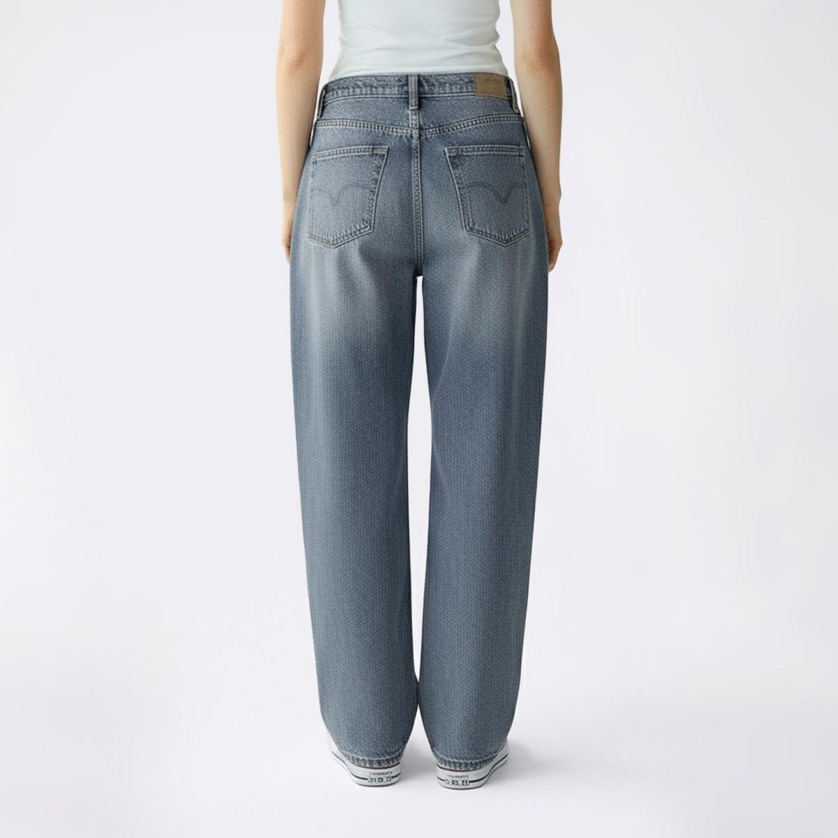 Juniors Celebrity Pink V Waist Baggy Wide Leg Low Rise Jeans