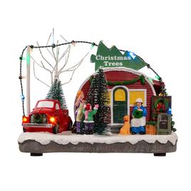Kurt S. Adler 4.7in. Lighted "Christmas Trees" Village Shop