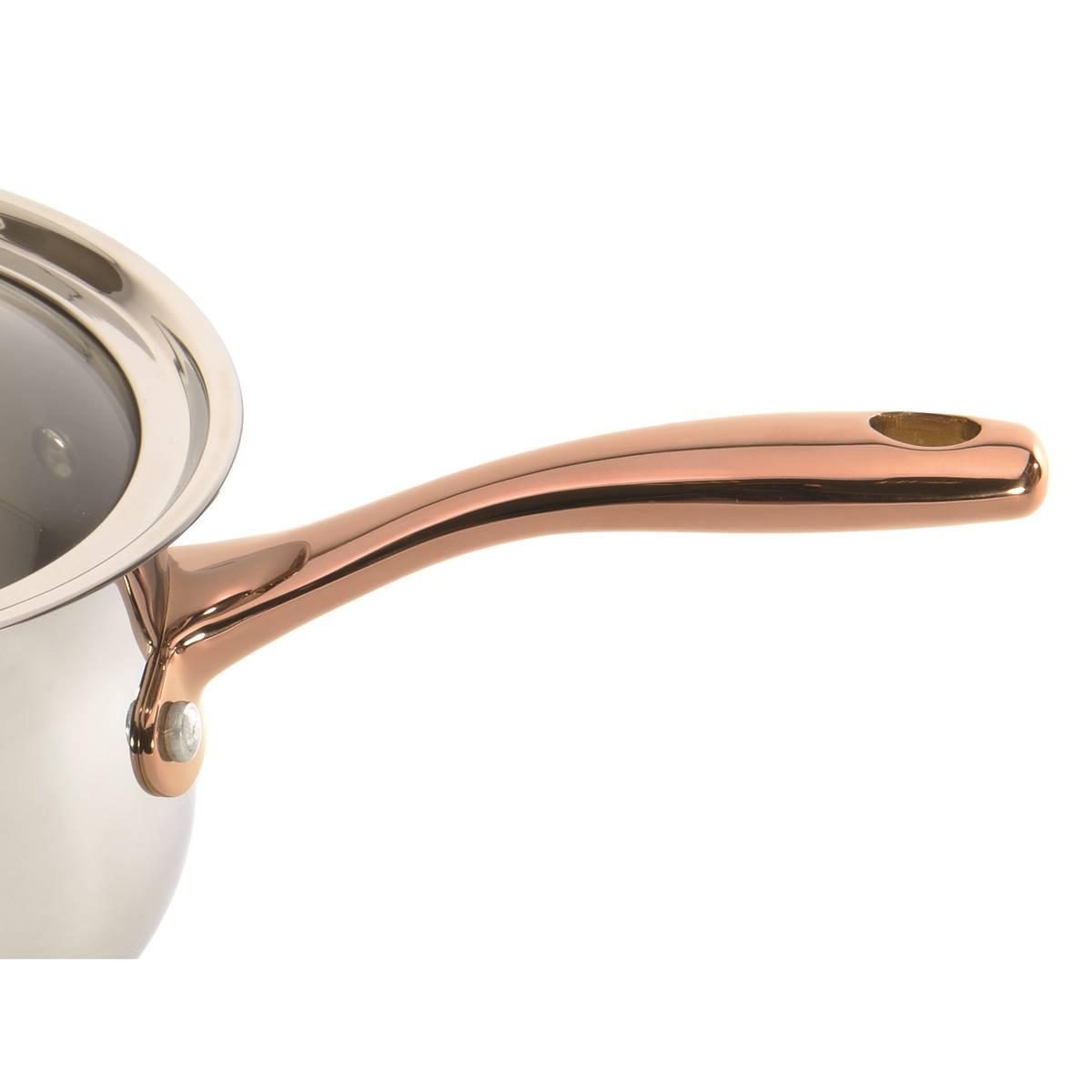BergHOFF Ouro Gold Stainless Steel 6.25in. Saucepan w/ Glass Lid