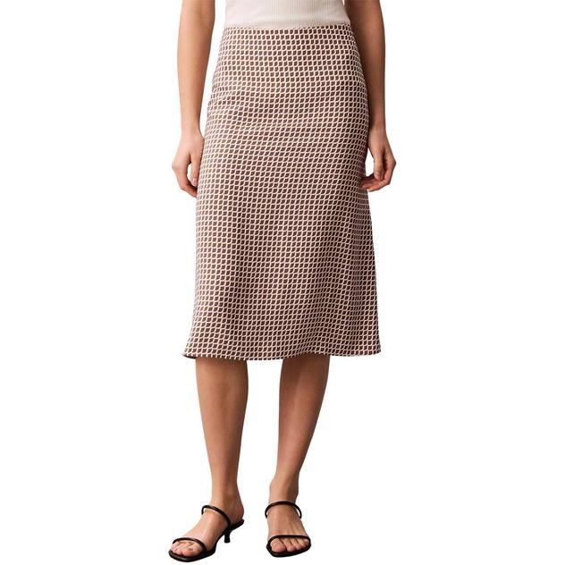 Womens Calvin Klein Zipper Tile Scale Midi Skirt