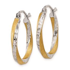 Gold Classics™ 14k Rhodium Twisted 20mm Hoop Earrings