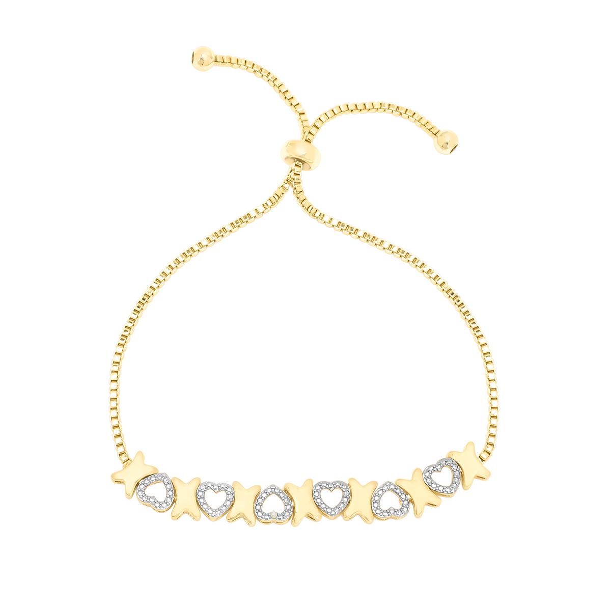 Gemstone by Gianni Argento X & Heart Adjustable Bracelet