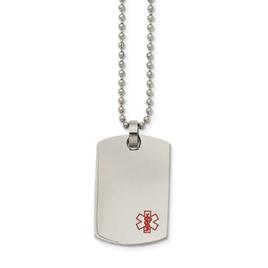 Mens Gentlemen's Classics(tm) Dog Tag Medical Pendant Necklace