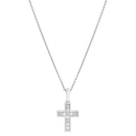 Diamond Classics(tm) Sterling Silver 1/20ctw. Diamond Cross Pendant