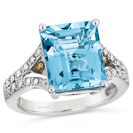 Le Vian(R) Blue Topaz Chocolate Diamonds(R) Nude Diamonds(tm) Ring