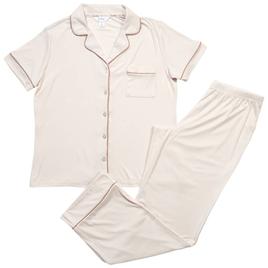 Womens Nicole Mille Short Sleeve Rib Notch Collar Pajama Set