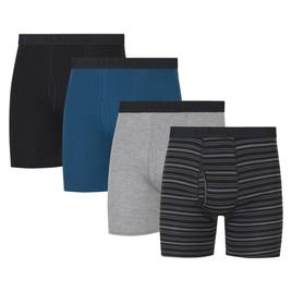 Mens Hanes Ultimate® Core 4pk. Boxer Briefs - Black/Grey/Teal