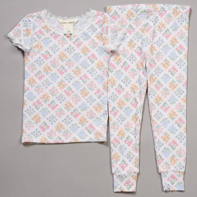 Toddler Girl Laura Ashley® Short Sleeve Geo Bouquets Pajama Set