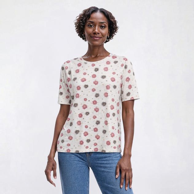Petite Architect® Puff Elbow Sleeve Ditsy Floral Tee