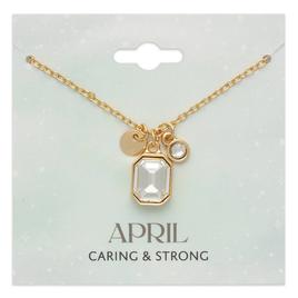 April Birthstone Crystal Charm Necklace