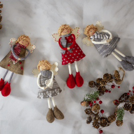 Northlight Set of 4 Standing Angel Sisters Christmas Decor 9in.