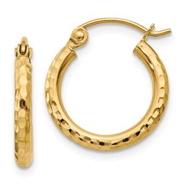Gold Classics(tm) 14kt. Gold Diamond Cut 15mm Hoop Earrings