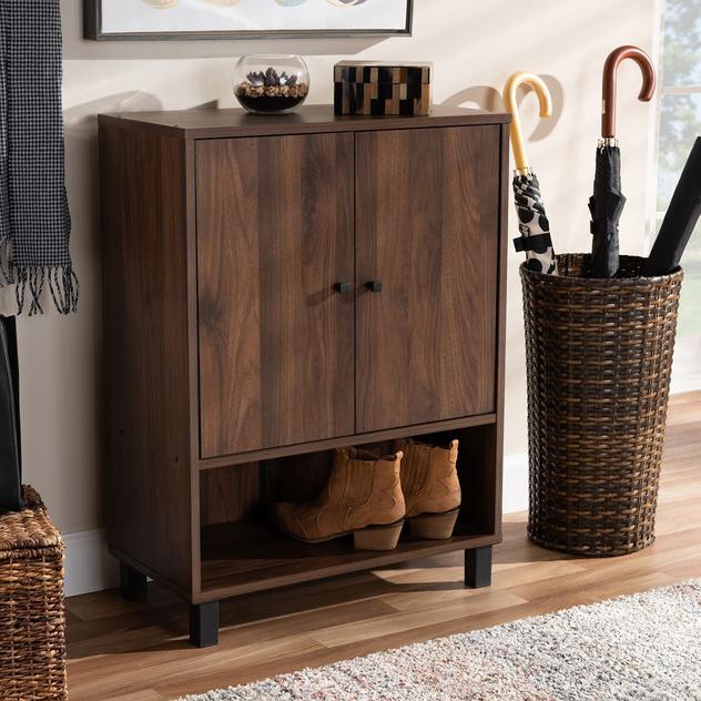 Baxton Studio 2 Door Wood Entryway Shoe Storage Cabinet