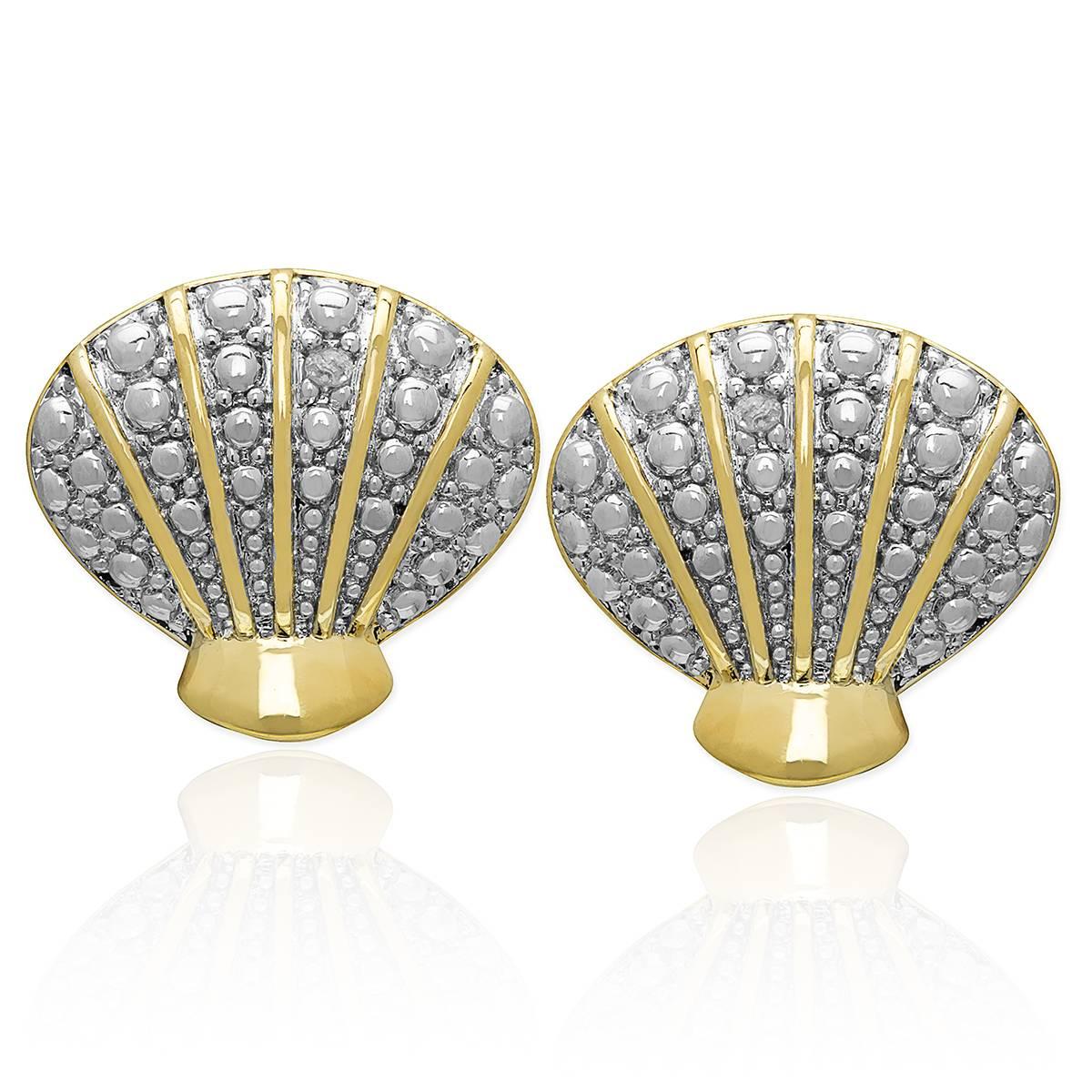 Accents by Gianni Argento Diamond Accent Seashell Stud Earrings