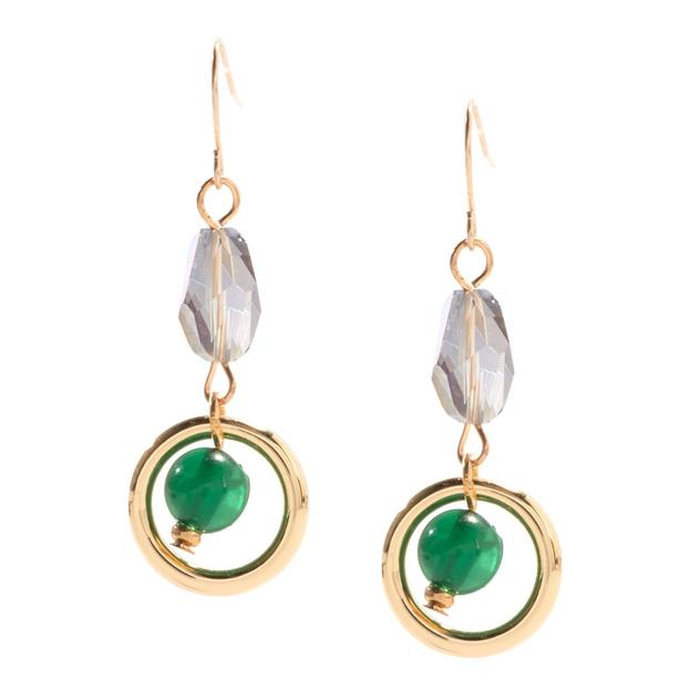 Ashley Cooper™ Gold-Tone Emerald Bead Ring Double Drop Earrings