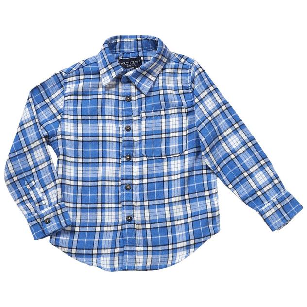 Boys (4-7) Architect® Jean Co. Flannel Shirt - Light Blue/White