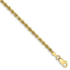 Mens Gold Classics(tm) 10kt. 2.75mm Diamond-cut Rope Chain Bracelet