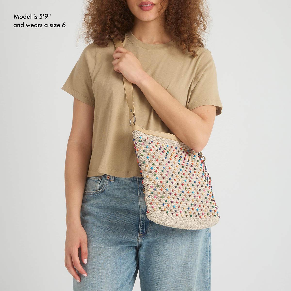 The Sak Lucia Crochet Crossbody - Ecru Multi Beads