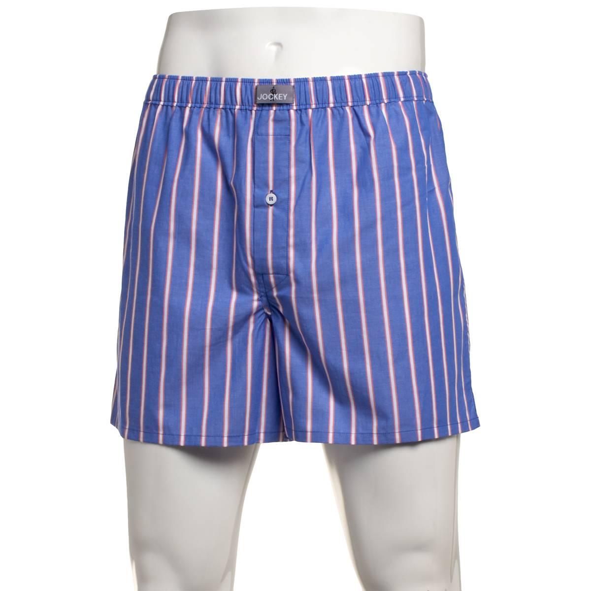 Mens Jockey(R) Blue Stripe Single Woven Boxers