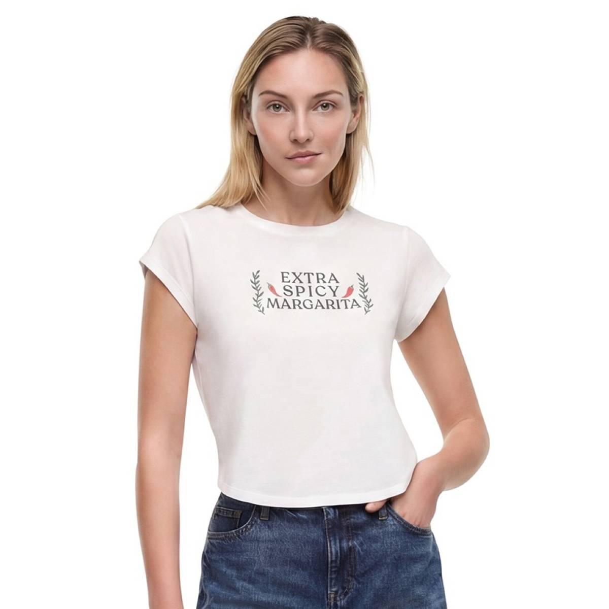 Womens Wildfox Cap Sleeve Extra Spicy Luna Baby Graphic Tee