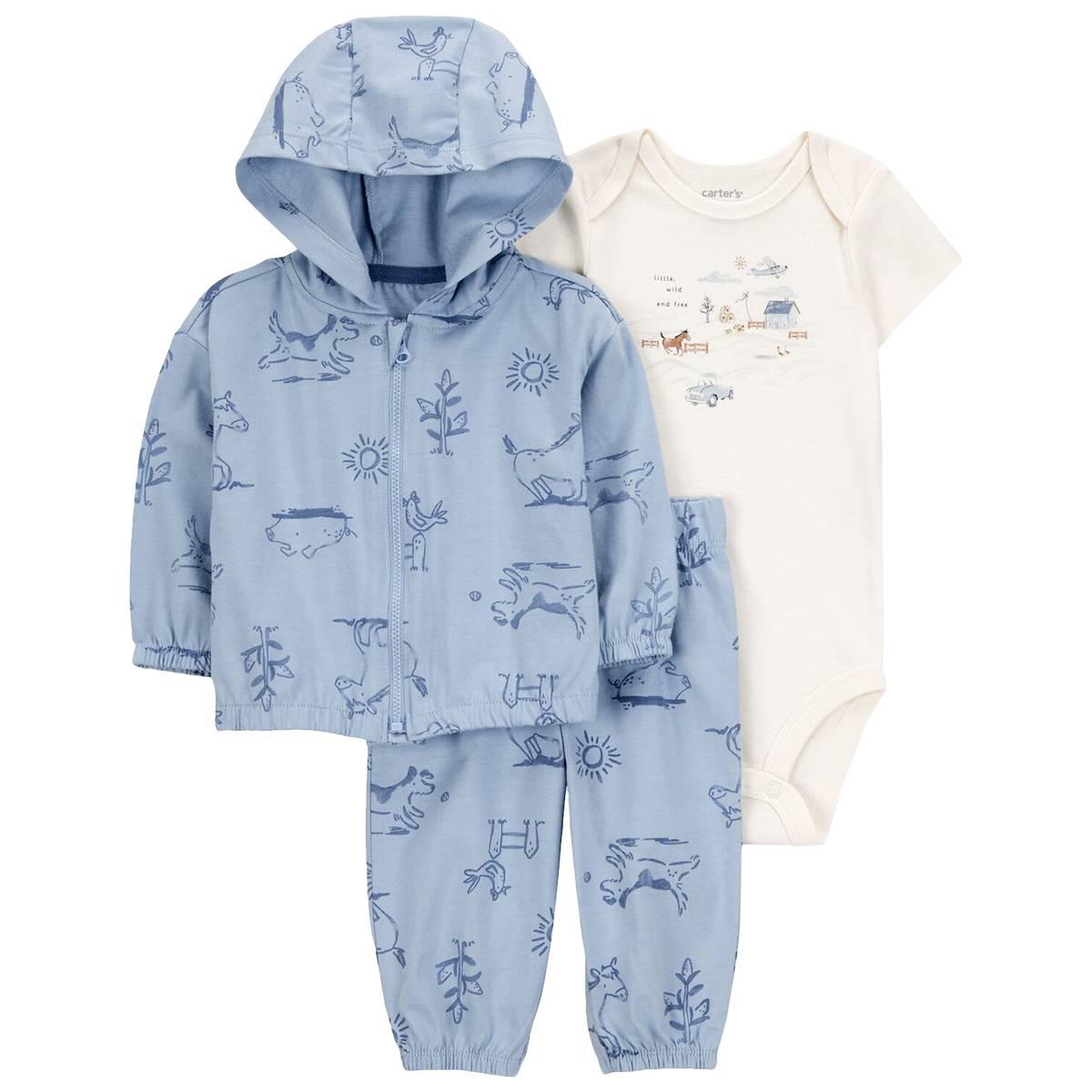 Baby Boy (NB-12M) Carter''s(R) 3pc. Farm Animals Cardigan Set