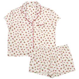 Womens Laura Ashley Strawberry Bunches Pajama Set with Shorts