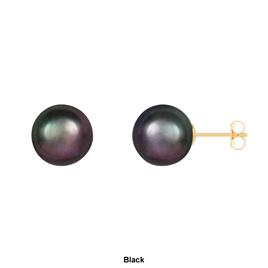 Splendid Pearls 14kt. Gold 10mm Round Pearl Stud Earrings