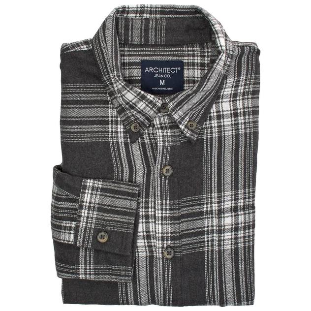 Young Mens Architect® Jean Co. Flannel Button Down - Charcoal