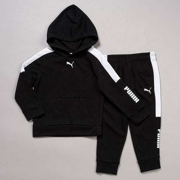 Boys (4-7) Puma® Color Block Hoodie & Sweatpants Set - Black