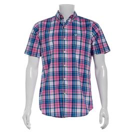 Mens Chaps Short Sleeve Stretch Button Down Shirt - Peony
