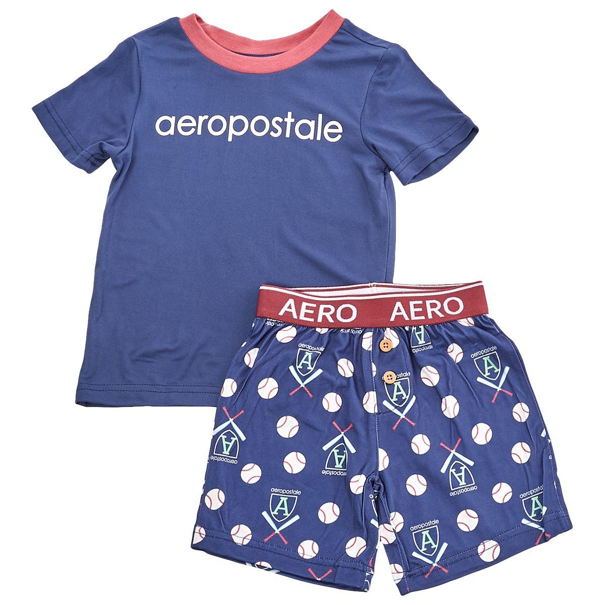 Toddler Boy Aeropostale Short Sleeve Pajama Set - Navy/Red
