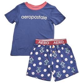 Toddler Boy Aeropostale Short Sleeve Pajama Set - Navy/Red