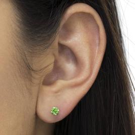 Haus of Brilliance Sterling Silver Treated Green Diamond Earrings