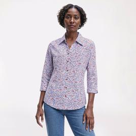 Womens Emily Daniels 3/4 Sleeve Ditsy Floral Button Down
