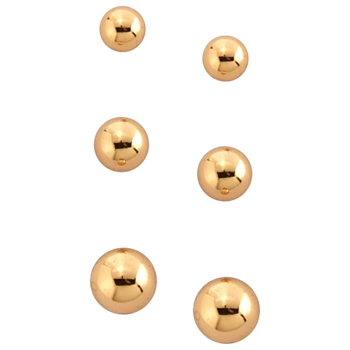 Design Collection Gold Plated Graduated Ball Earrings Trio