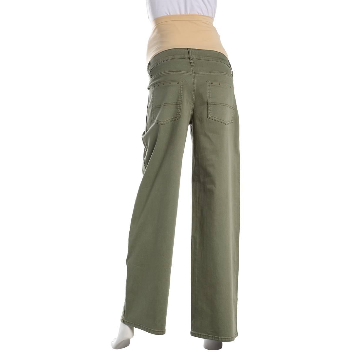 Womens Maternity Zoe + Phoebe Over The Belly Solid Studded Jeans
